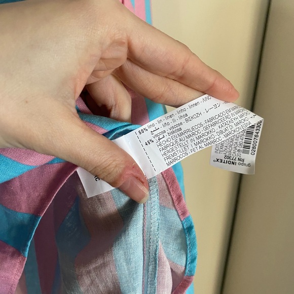 Zara Blue and Pink Striped Button Up Shirt - Picture 4 of 6